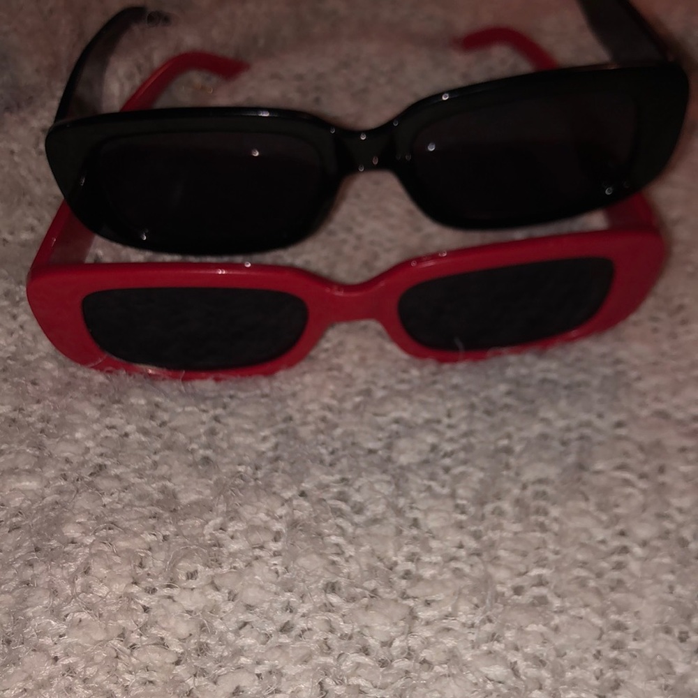 2 pack of red and black sunglasses